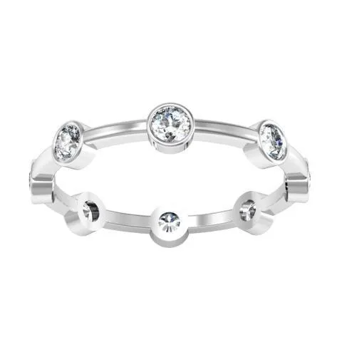 0.16 cttw Round Brilliant Cut Bezel Set Diamond Eternity Ring - 0.16 carat
