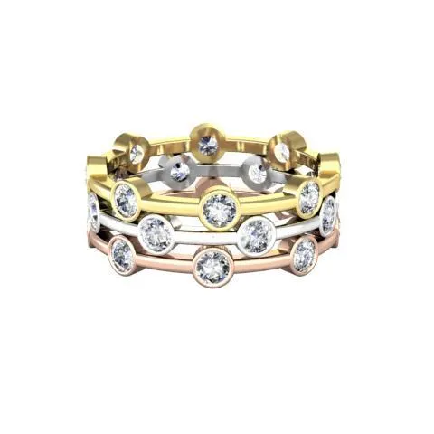0.16 cttw Round Brilliant Cut Bezel Set Diamond Eternity Ring - 0.16 carat