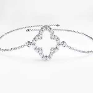 0.18CTW Natural Diamond Clover Bracelet