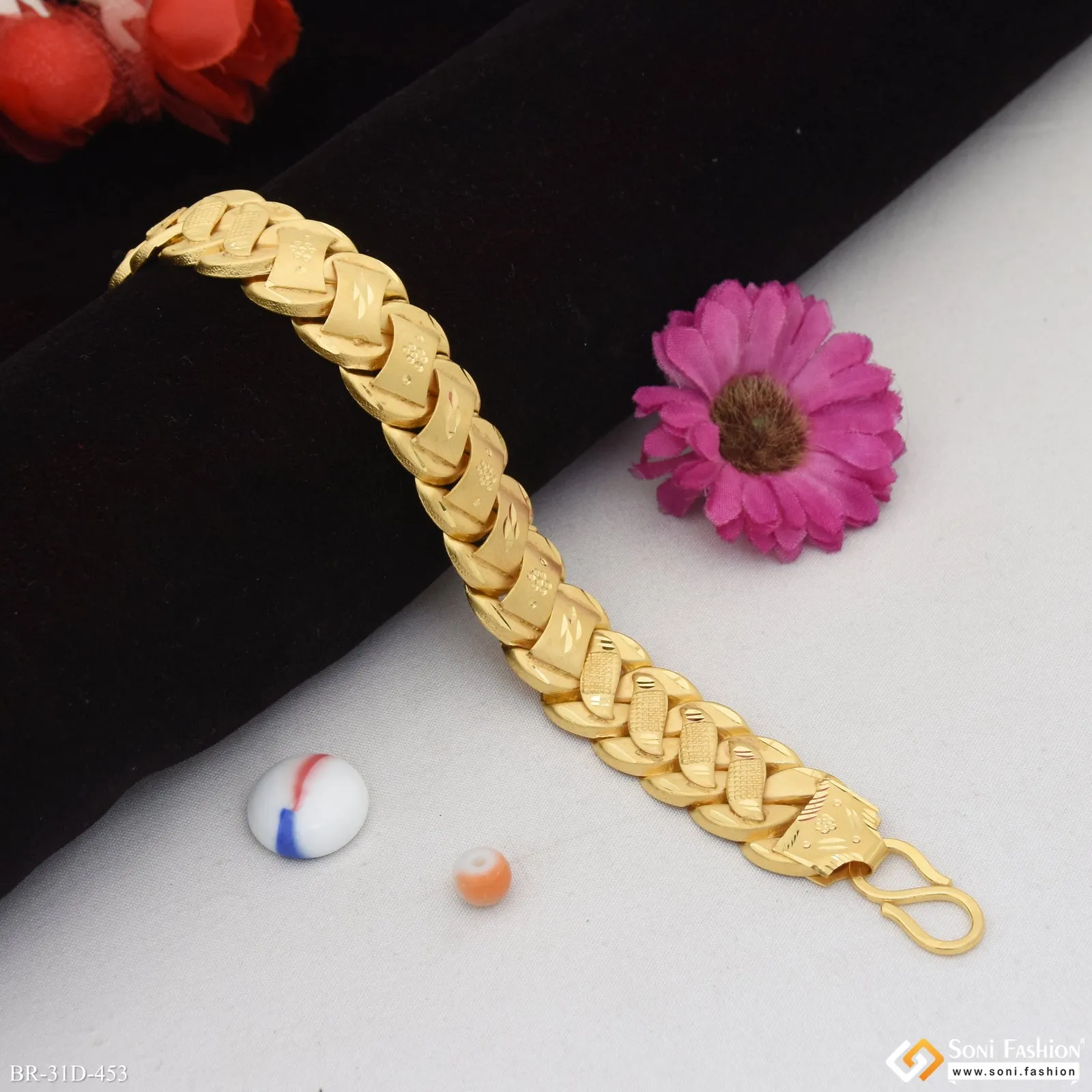 1 Gram Gold Plated Amazing Design Pokal Bracelet for Men - Style D453