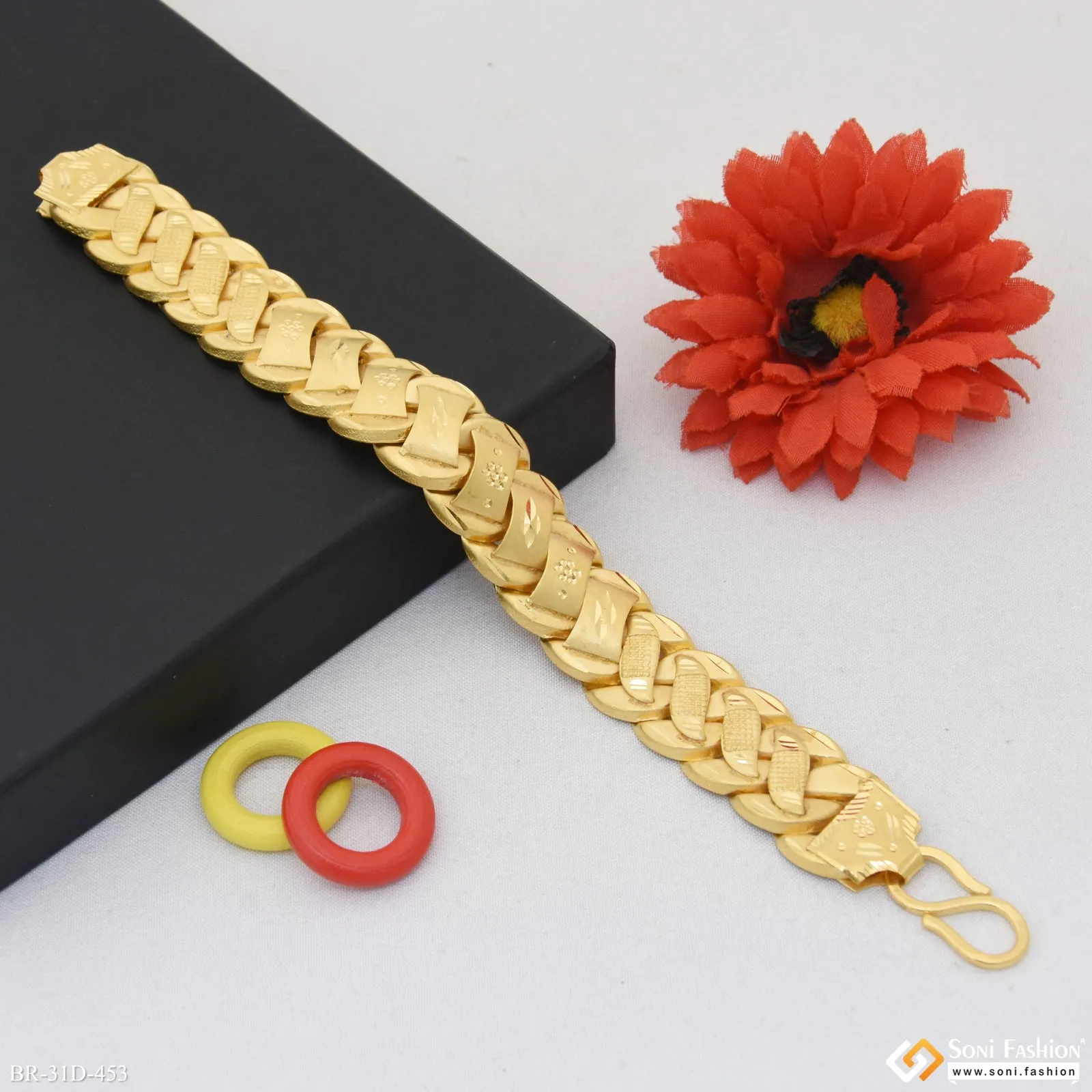 1 Gram Gold Plated Amazing Design Pokal Bracelet for Men - Style D453