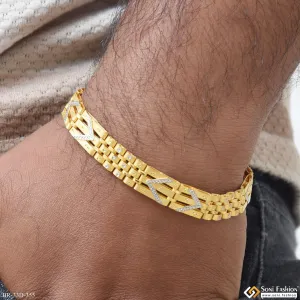 1 Gram Gold Plated Excellent Design Bracelet for Men - Style D355