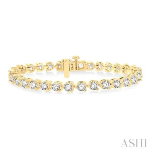 10 Ctw 3 Prong Rouond Cut Diamond  Tennis Bracelet YG 14K-G*