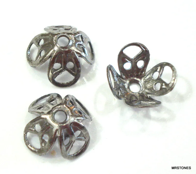 10x5mm Steel Filigree Bell Cap