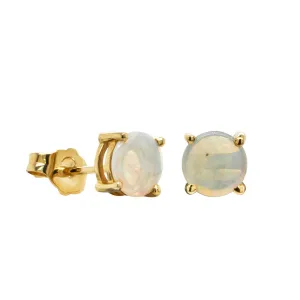 14ct Yellow Gold Opal Stud Earrings