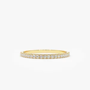 14K Gold 1.5MM Full Eternity Diamond Ring