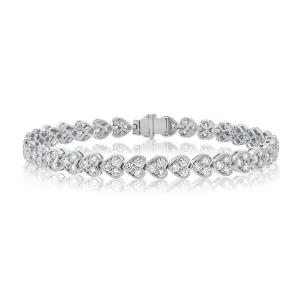 14k Gold & Diamond Heart Bracelet-4.87 ct.