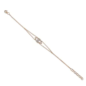 14K Rose Gold Diamond Evil Eye Bracelet