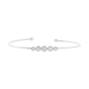 14K White Gold Diamond Cuff Bracelet