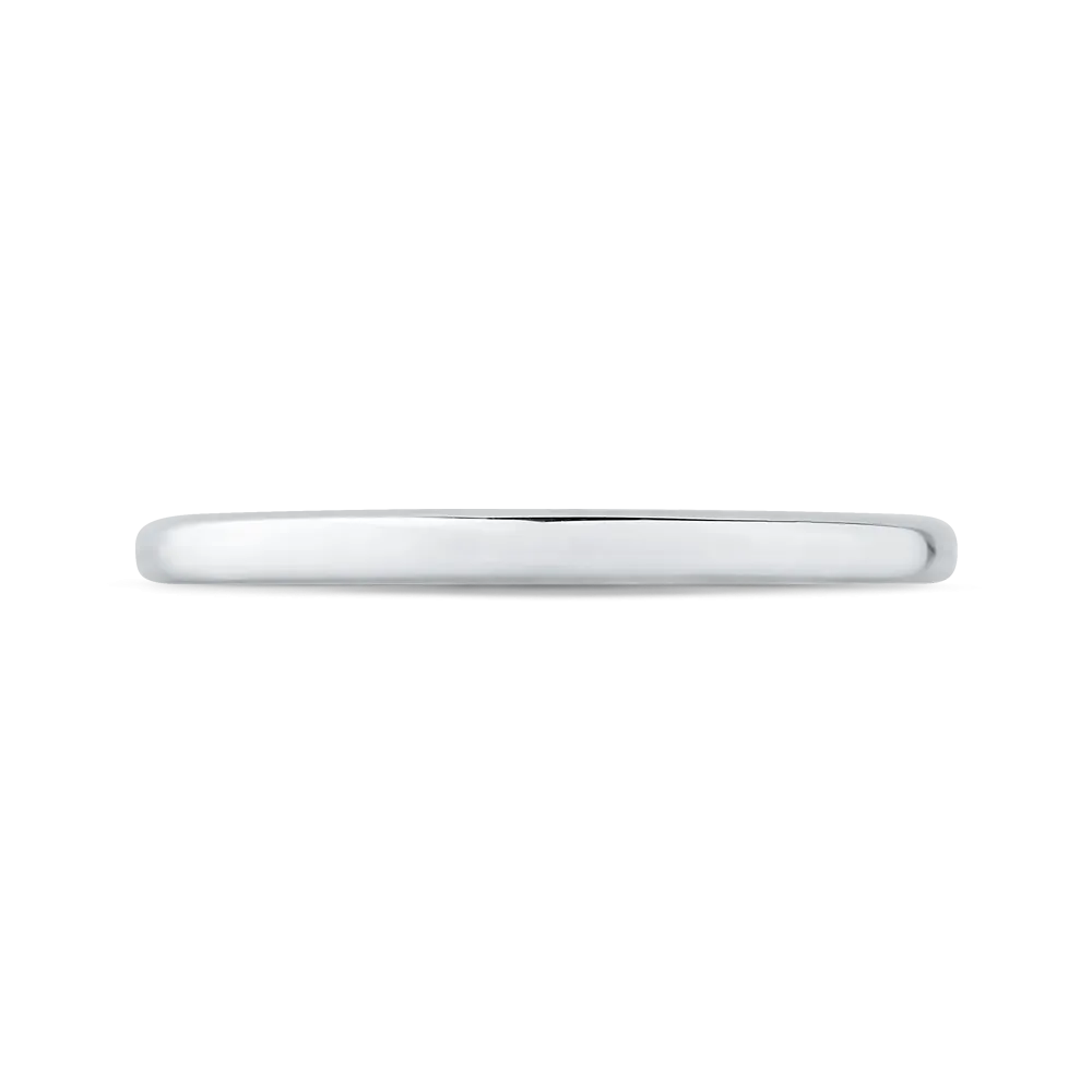 14K White Gold Plain Wedding Band