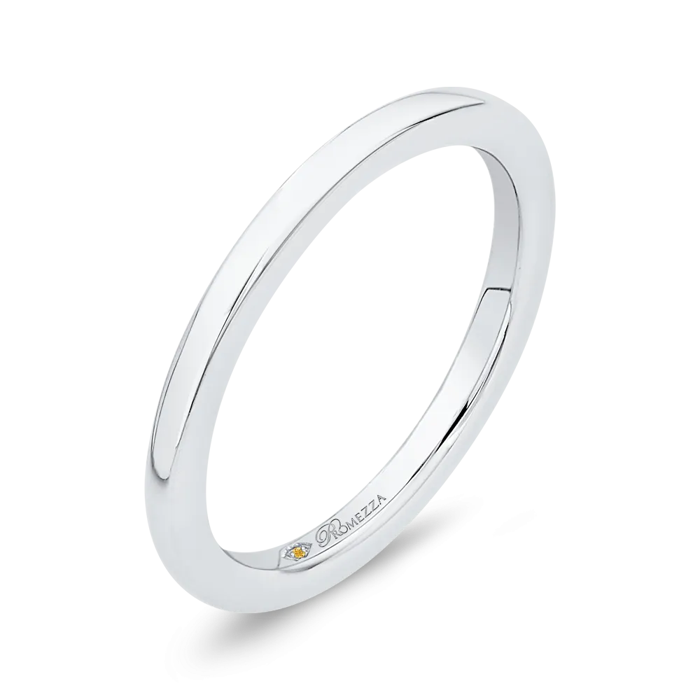 14K White Gold Plain Wedding Band
