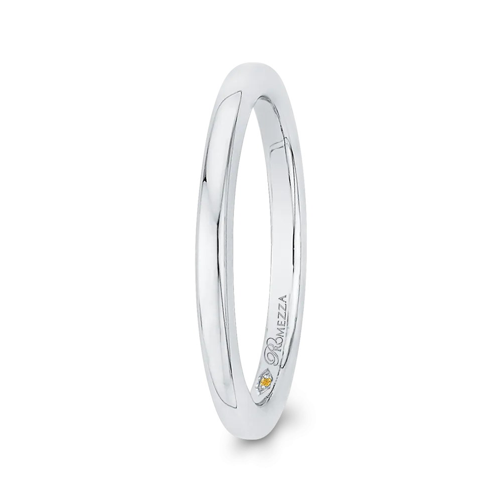 14K White Gold Plain Wedding Band