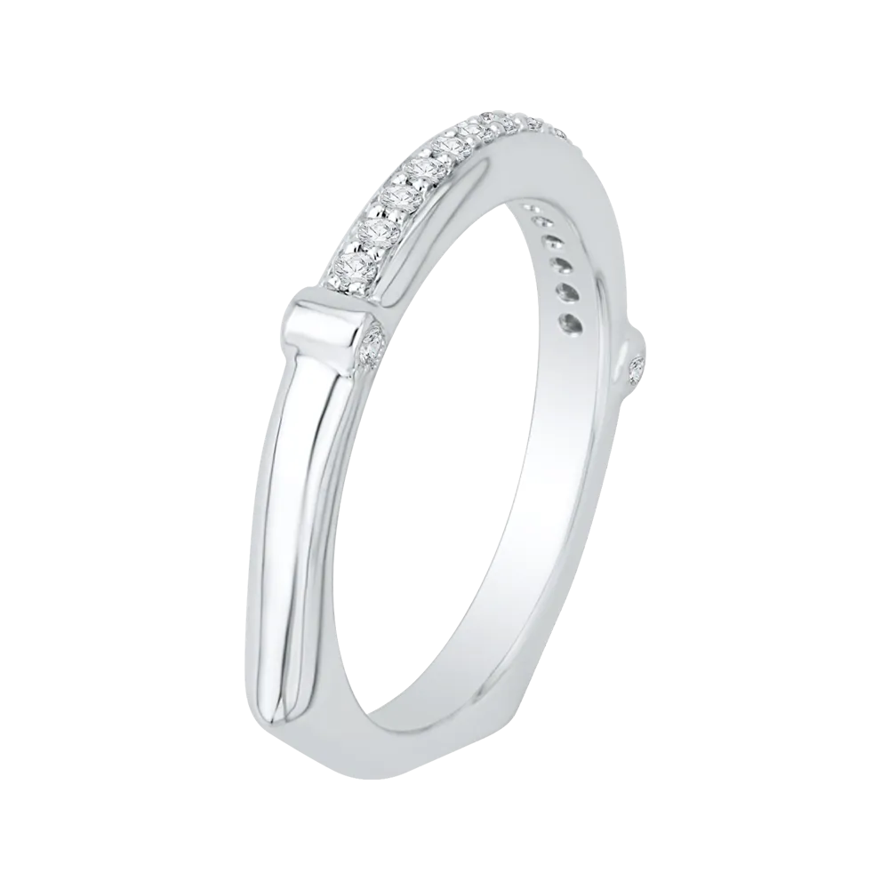 14K White Gold Round Diamond Wedding Band