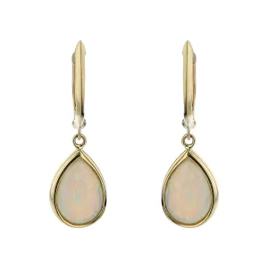 14K Yellow Gold Australian Opal Drop Earrings