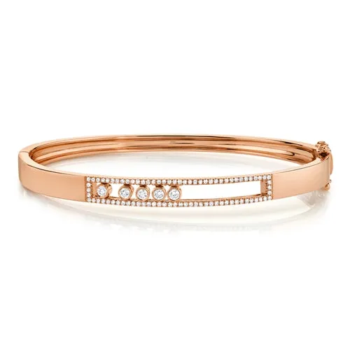 14K Yellow Gold Diamond Slider Bangle