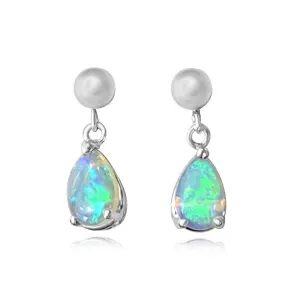 14kt White Gold Opal earrings