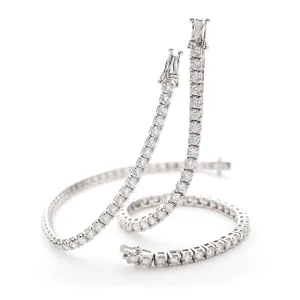 18ct White Gold 7.00ct Diamond Tennis Bracelet Box Set Women's 7.5" GIFT Box