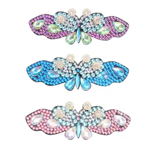 3pcs Butterfly Rhinestone Hair Clip DIY Crystal Bowknot Bobby Pin Barrettes