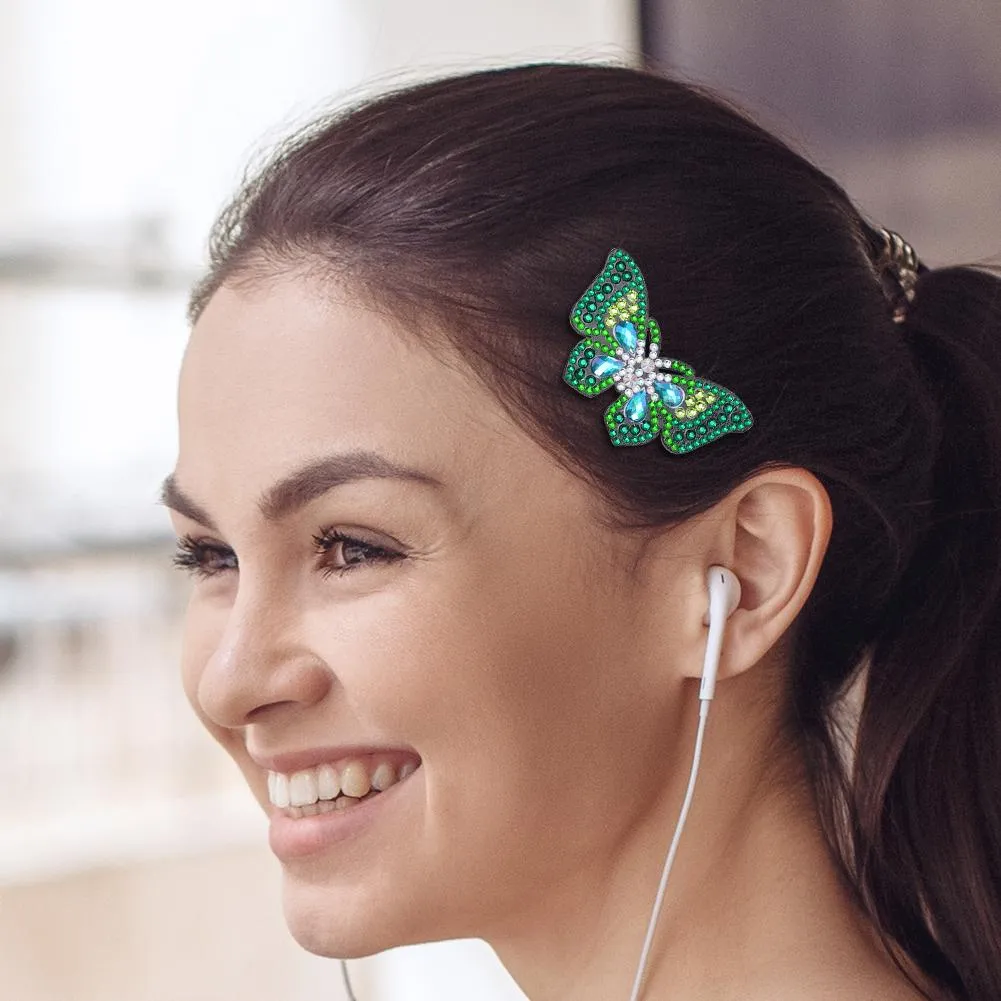 3pcs DIY Diamond Painting Hair Clip Butterfly Rhinestone Bobby Pin Headwear