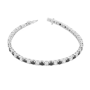 925 Sterling Silver Round White Pink CZ Classic Tennis Bracelet