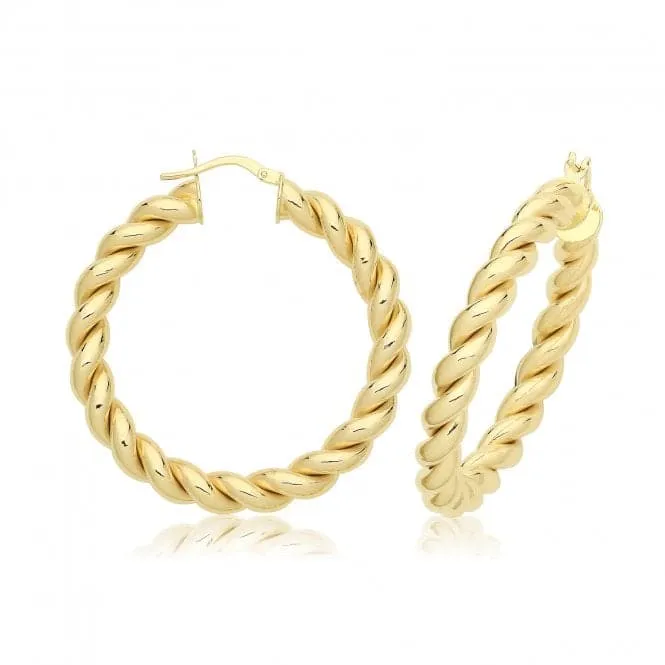 9ct Yellow Gold Plated Hoop Earrings ER1217