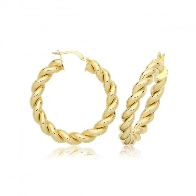 9ct Yellow Gold Plated Hoop Earrings ER1217