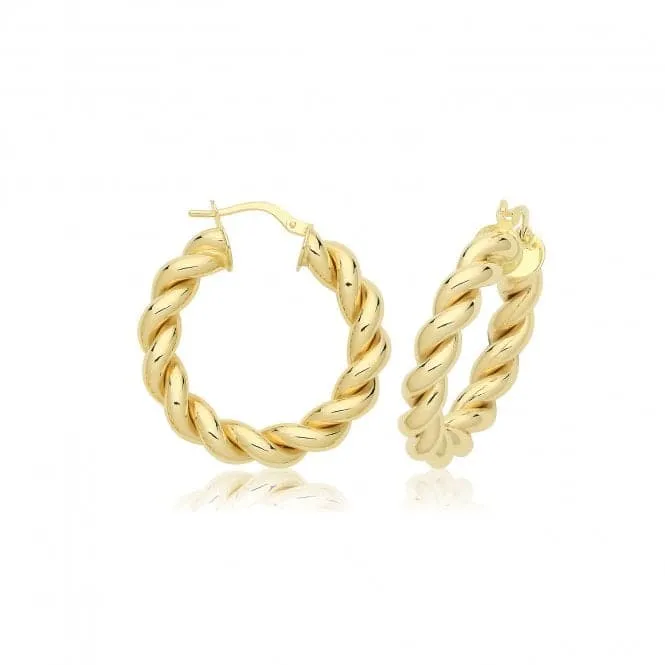 9ct Yellow Gold Plated Hoop Earrings ER1217
