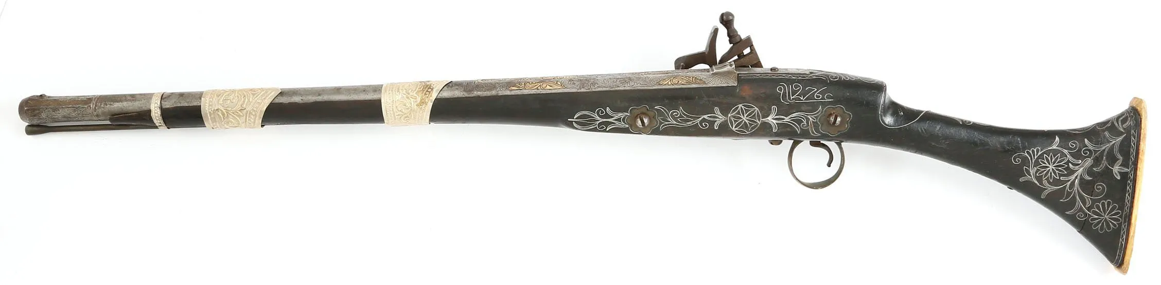 A FINE AND RARE ARAB SNAPHAUNCE JEZAIL CARBINE. C.1859