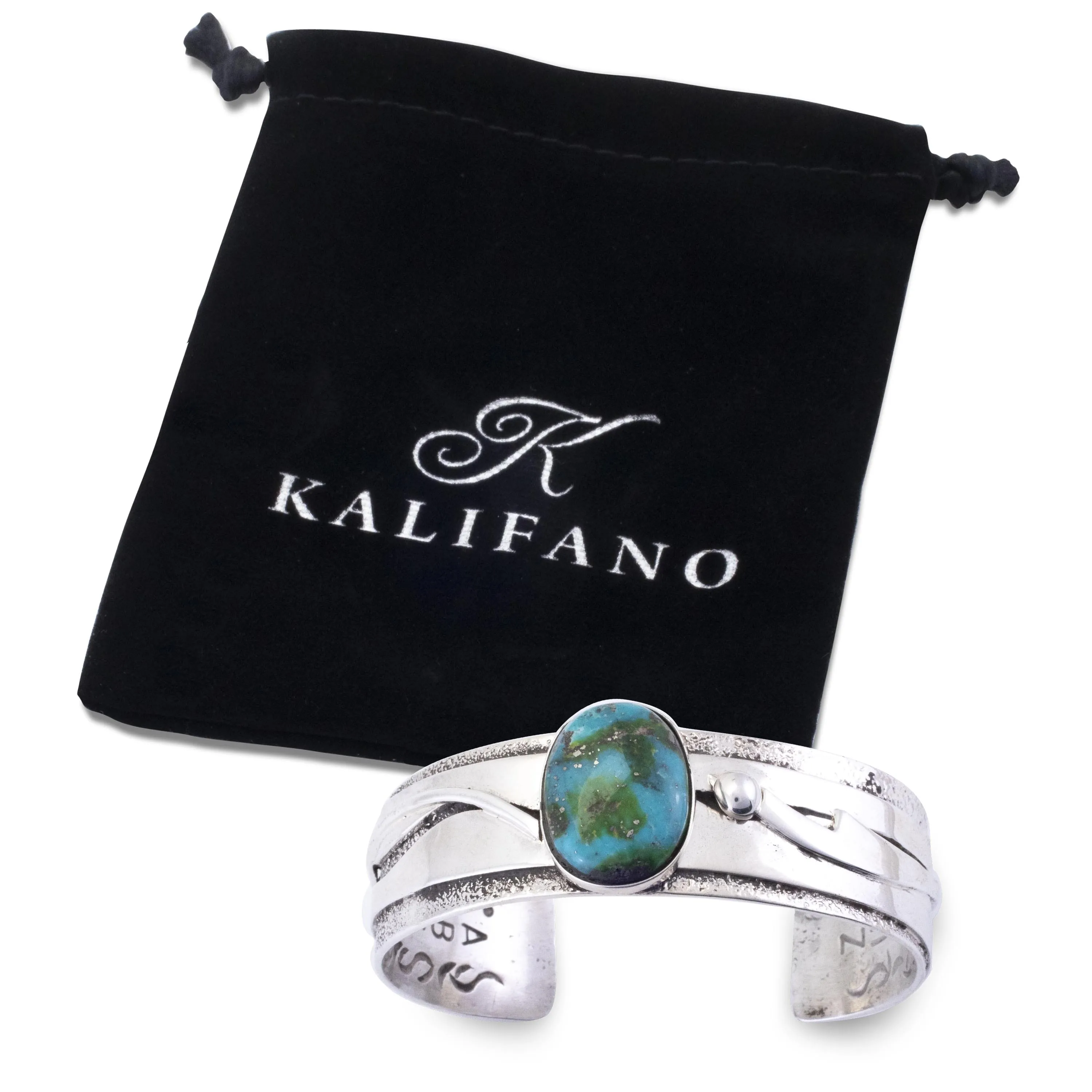 Abraham Peina Zuni Sonoran Gold Turquoise USA Native American Made 925 Sterling Silver Cuff