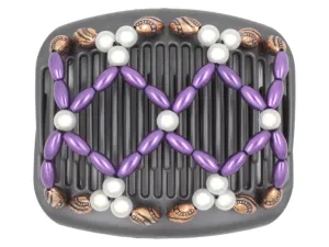 African Butterfly Hair Comb - Ndalena Black Pearl 07