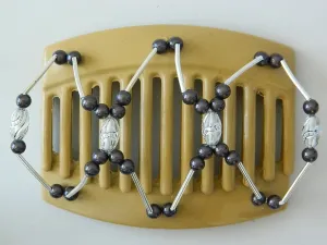 Luxury African Butterfly Hair Comb for Thick Hair - Elegant Bead Tube Design in Blonde 02