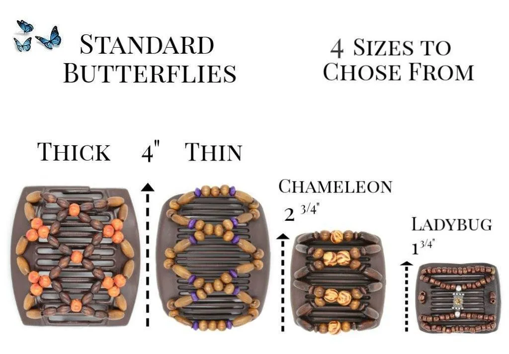 African Butterfly Thick Hair Comb - Beada Tube Blonde 35