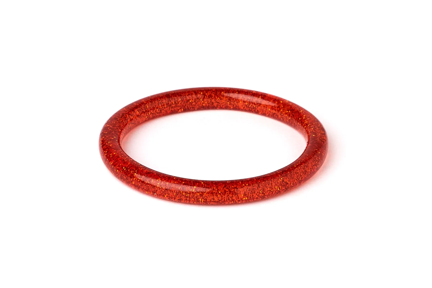 Amber Glitter Drop Hoop Earrings