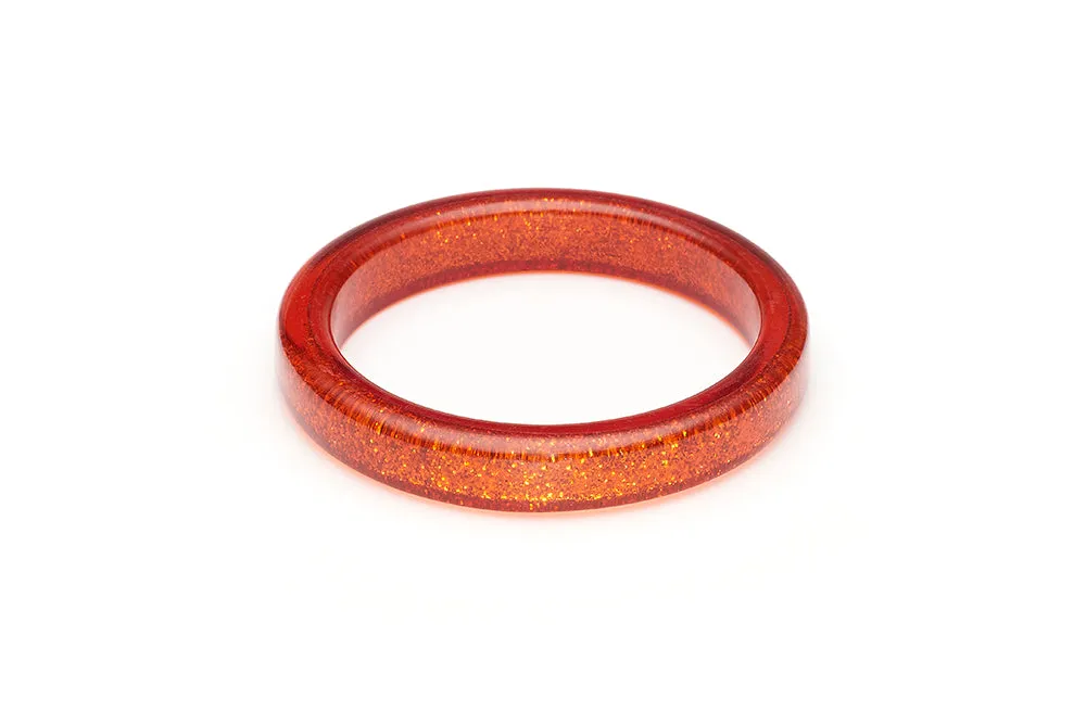 Amber Glitter Drop Hoop Earrings