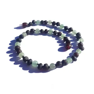 Amber Goose Gemstone & Amber Necklace - Aloe