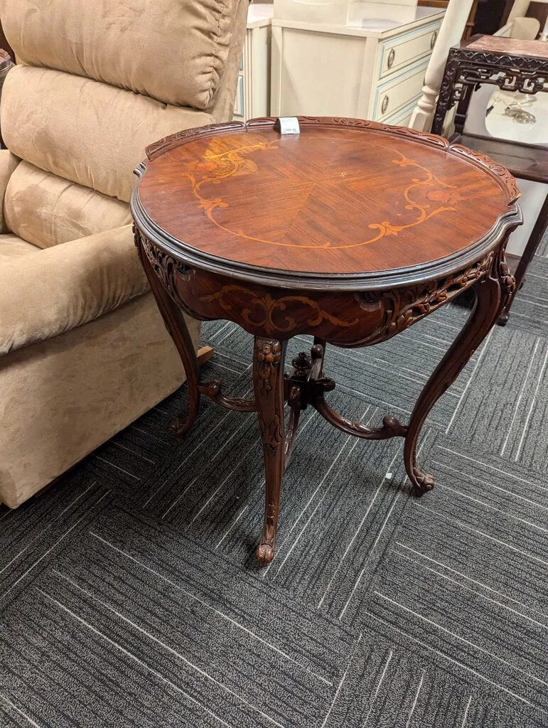 Antique Inlaid Lamp Table