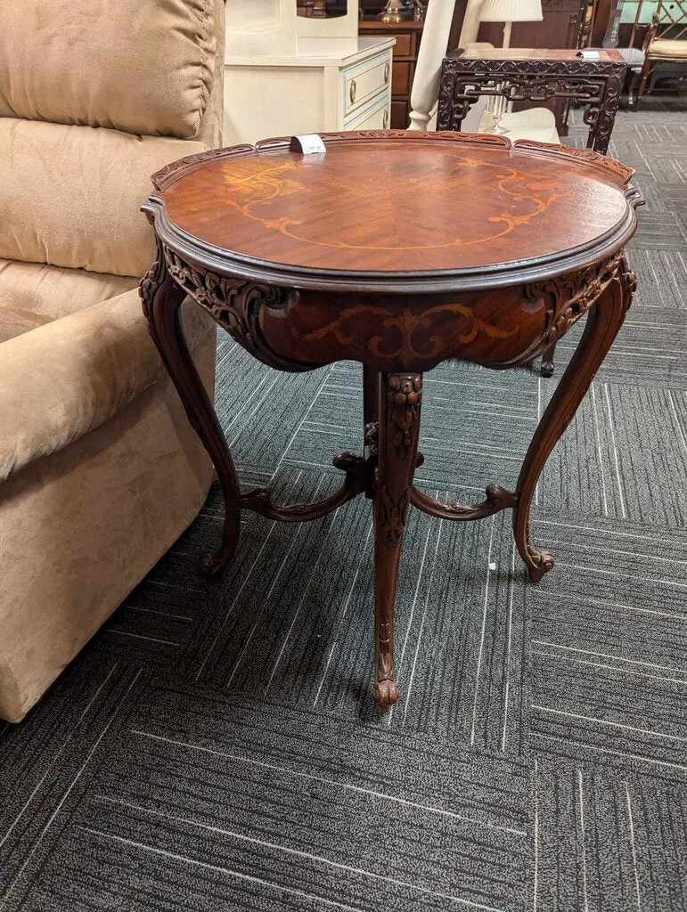 Antique Inlaid Lamp Table