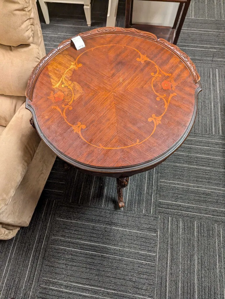 Antique Inlaid Lamp Table