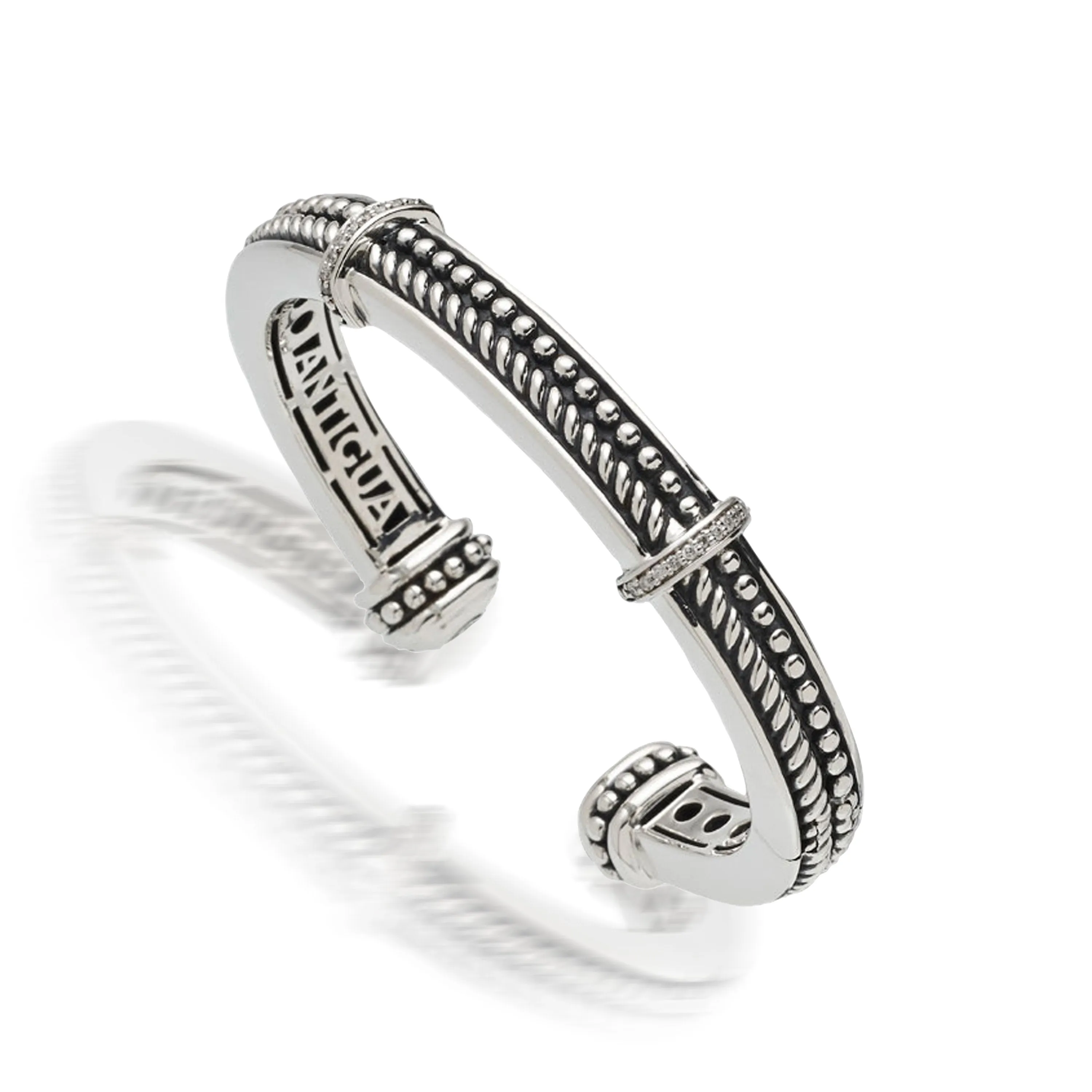 Apollo Rope and Bead Cuff with Pave Diamonds