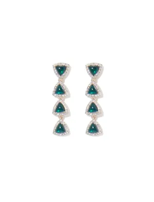 Arielle Dia Dainty Tri Drop Earrings