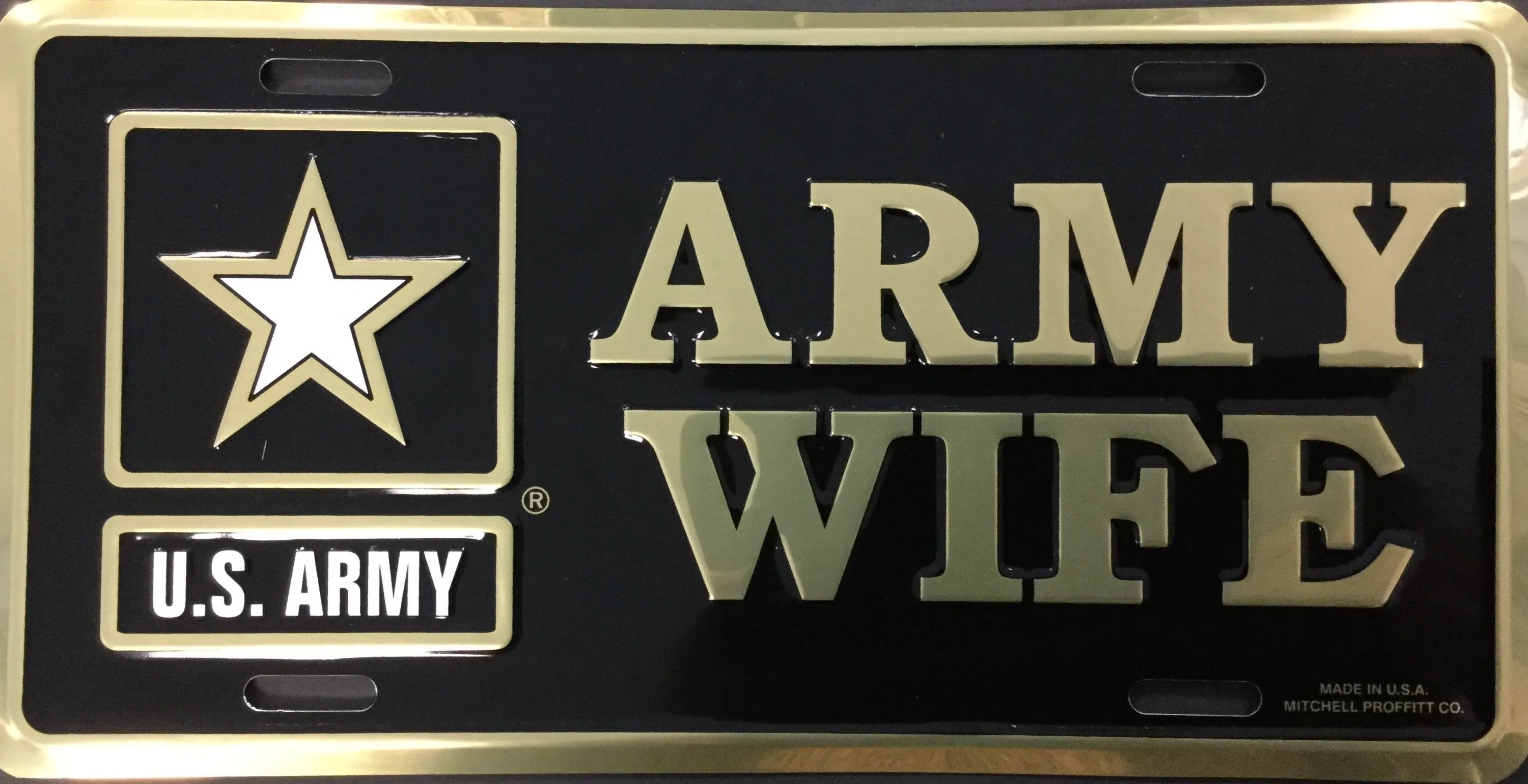Army Wife with US Army Star Logo License Plate