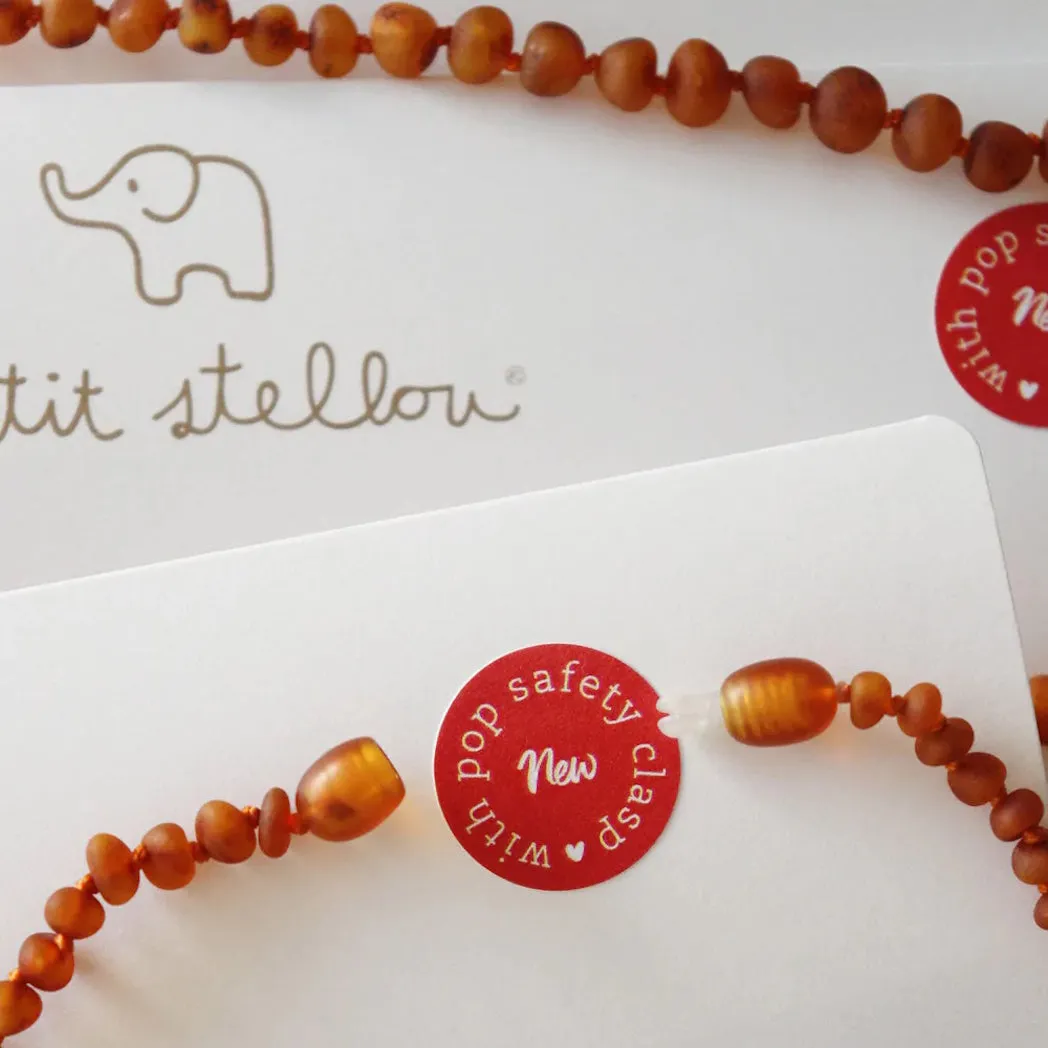 Baby Amber Necklace Lemon- Blue Amazonite