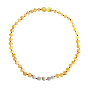 Baby Amber Necklace Lemon- Blue Amazonite
