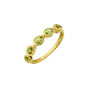 Bezel Drop Shape Gemstone Ring (Peridot)