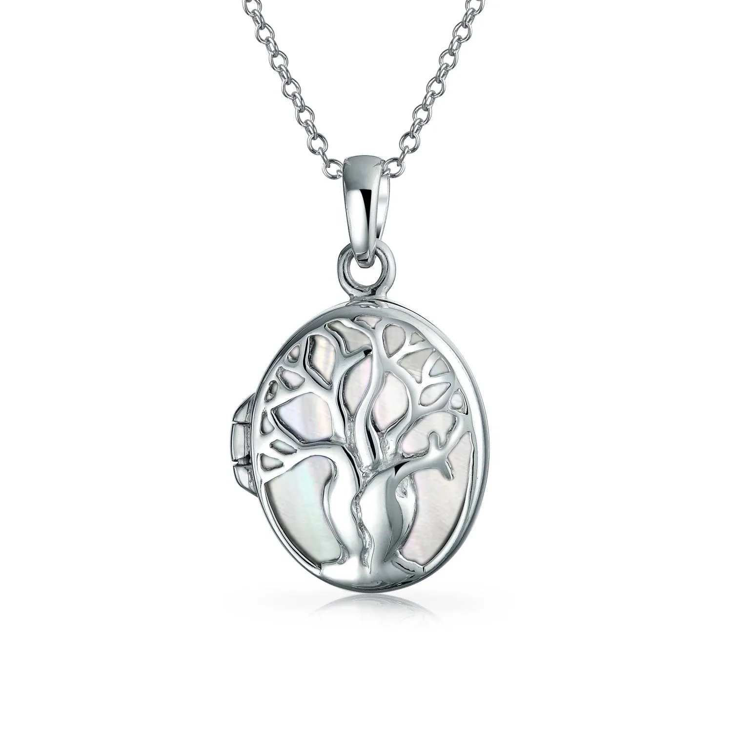 Big Tree Life Celtic Pendant Mother Oval Western Necklace .925 Silver