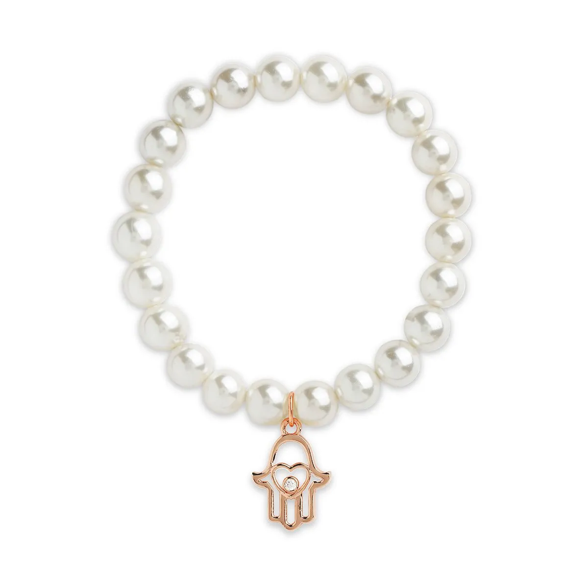 Brass 18k Hamsa Heart Embellishment Bracelet For Women