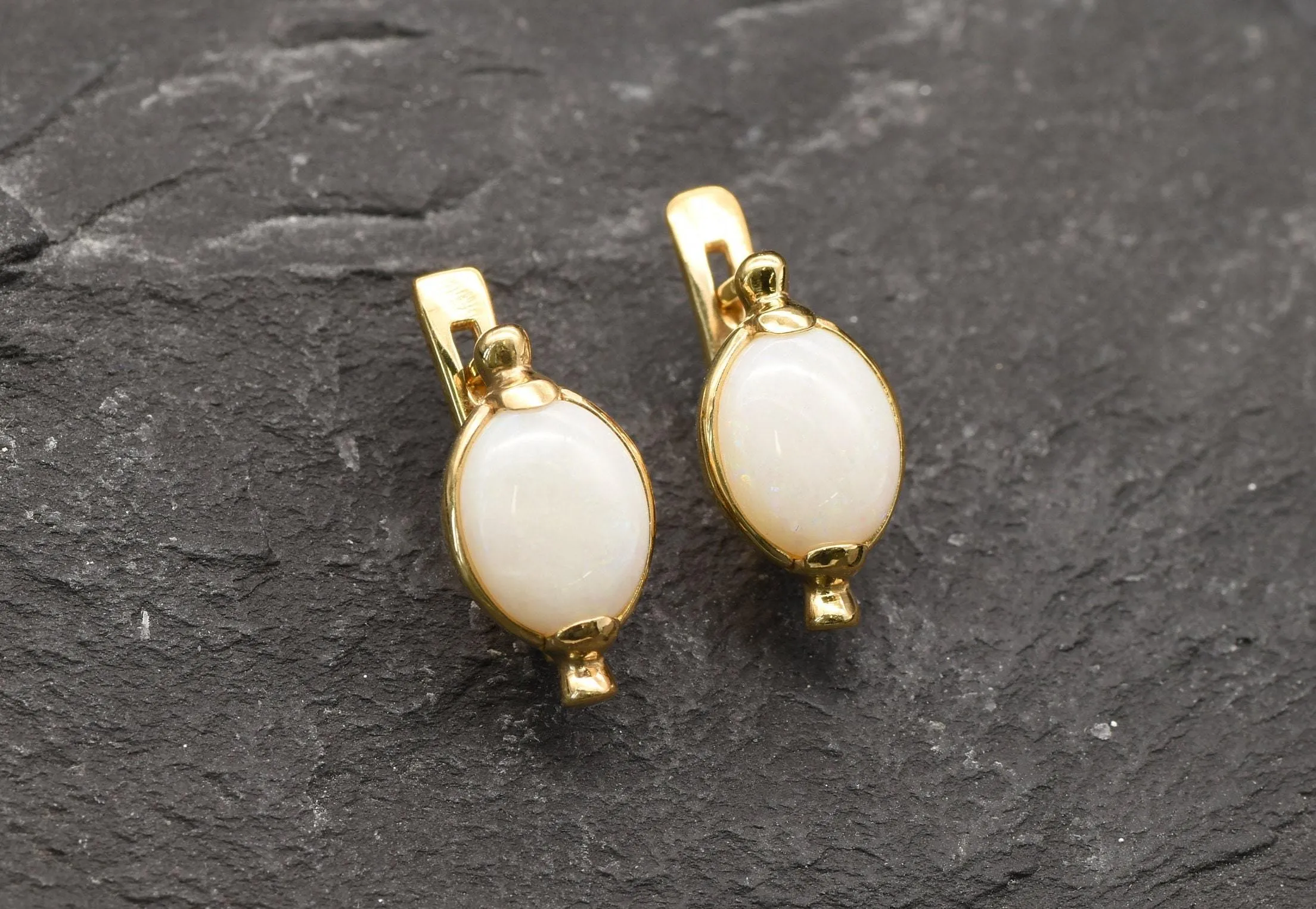 Bridal Opal Earrings - Natural Opal Earrings, Fire Opal Studs