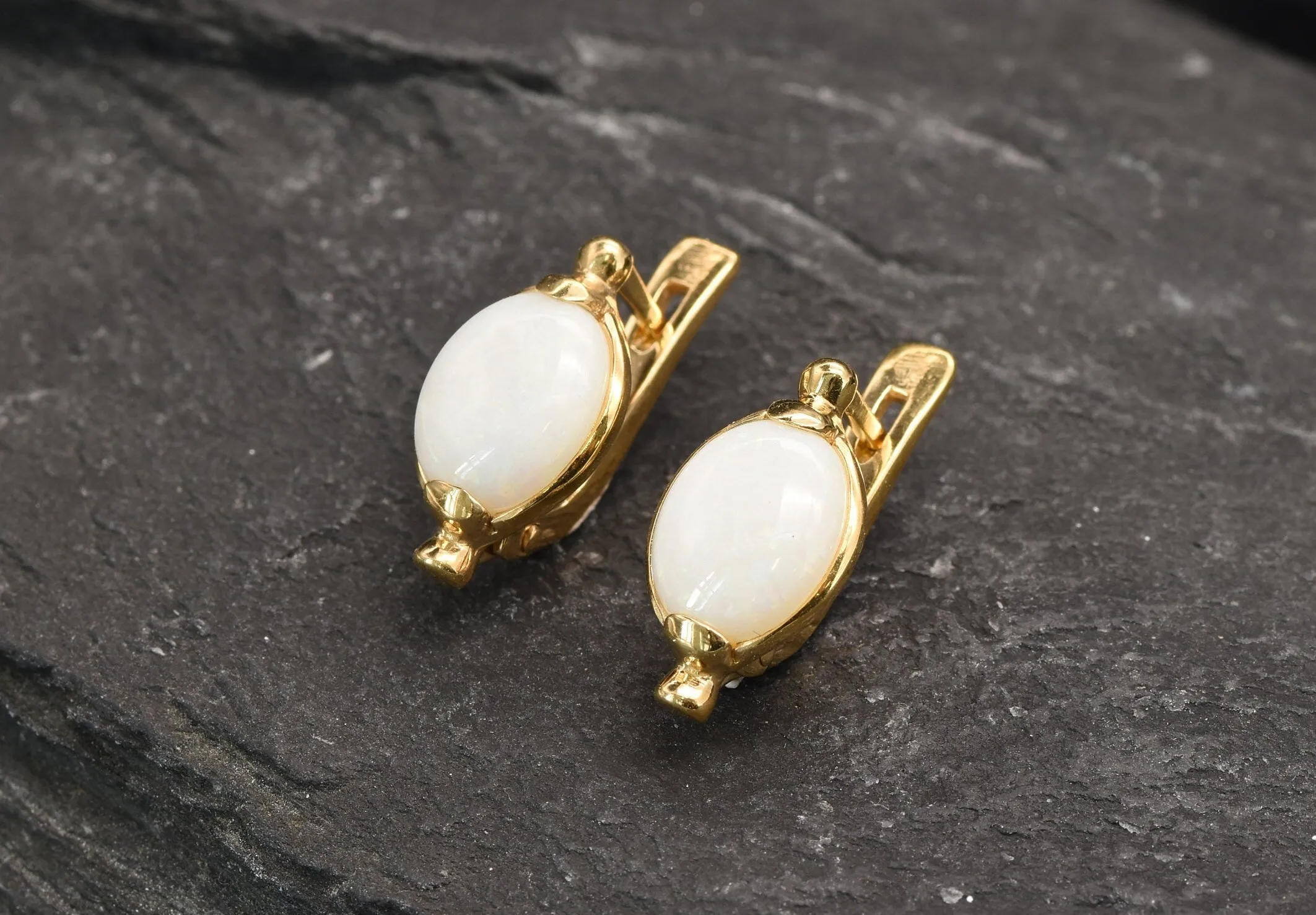 Bridal Opal Earrings - Natural Opal Earrings, Fire Opal Studs