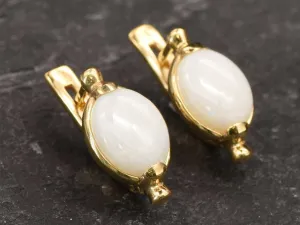 Bridal Opal Earrings - Natural Opal Earrings, Fire Opal Studs