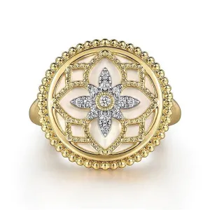 Bujukan Diamond and Pearl Signet Ring
